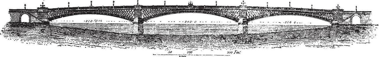 southwark bro, årgång illustration. vektor