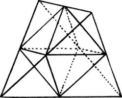 Tetraeder von Oktaeder Jahrgang Illustration. vektor