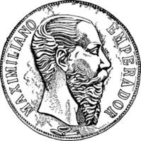 Münze von das Mexikaner Reich Jahrgang Illustration vektor