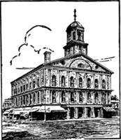 faneuil hall årgång illustration vektor