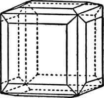 Kombination von Tetrakis-Hexaeder und Würfel Jahrgang Illustration. vektor