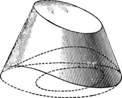 Überschneidung von ein Flugzeug und Kegel Jahrgang Illustration. vektor