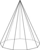 nonagonal pyramid årgång illustration. vektor