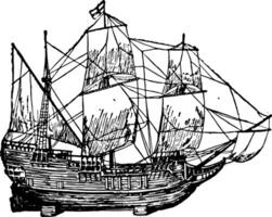 das Mayflower Jahrgang Illustration vektor