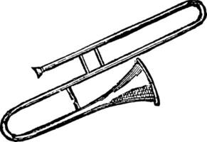 trombon, årgång illustration. vektor