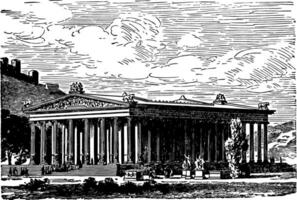 Tempel von Diana beim Ephesus, Jahrgang Illustration. vektor