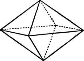 tetragonal bipyramider årgång illustration. vektor