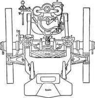 Krupp Kuppel zum zwei 28 cm Waffen, Jahrgang Illustration. vektor
