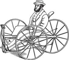 Edinburgh Dreirad, Jahrgang Illustration. vektor