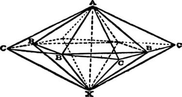 tetragonal bipyramider av de först beställa årgång illustration. vektor