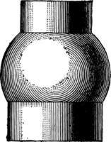 korsande cylinder och sfär årgång illustration. vektor