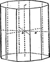 dihexagonal prisma årgång illustration. vektor