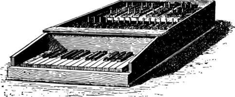 Glockenspiel mit Klavier, Jahrgang Illustration. vektor