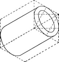 ihålig cylinder årgång illustration. vektor