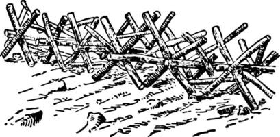 kavalleri barriär, årgång illustration. vektor