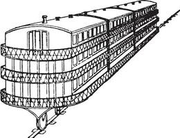 Einschienenbahn, Jahrgang Illustration. vektor