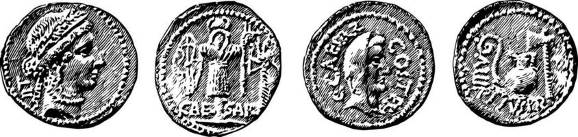 mynt caesar årgång illustration. vektor