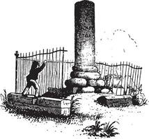 vargens monument, vintage illustration vektor