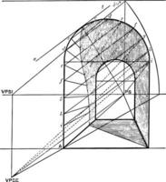 skuggor av ett archway årgång illustration. vektor