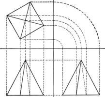 fyrkant pyramid kretsade 30 årgång illustration. vektor