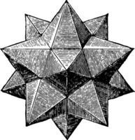 klein stellated Dodekaeder Jahrgang Illustration. vektor