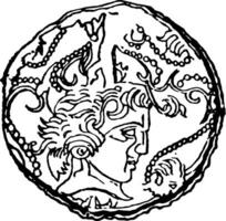 gallisk mynt årgång illustration. vektor