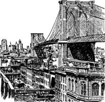 Brooklyn Brücke Jahrgang Illustration vektor