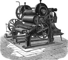 Papier Maschine mit drei Zylinder, Jahrgang Gravur vektor