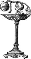 brons olja lampa förbi percier et Fontaine, årgång gravyr vektor