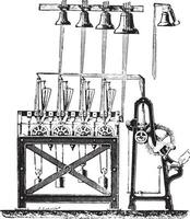Finale System Glockenspiel Turm Saint-Germain l'auxerrois, Jahrgang Gravur. vektor