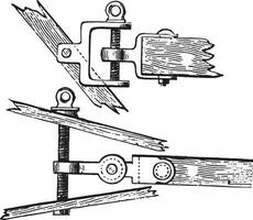 Elevation und planen von Rückseite Schraube einstellen das Pflug Horsky, Jahrgang Gravur. vektor