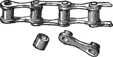 solide Verknüpfung Kette, Jahrgang Gravur. vektor