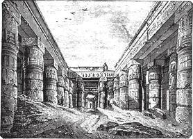 Tempel von Karnak Luxus zuerst kurz, gebaut durch ramses iii. vektor