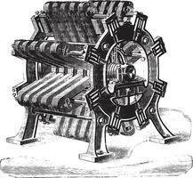 großartig magnetoelektrisch Maschine zum Scheinwerfer, Herr de Verdienste, Jahrgang Gravur. vektor