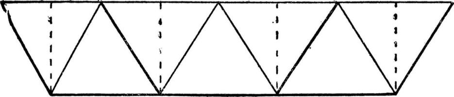 enkel systemet har stor trianglar, årgång gravyr. vektor