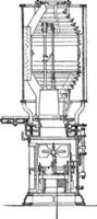 Vertikale Sektion von das Gerät elektrisch Licht Leuchtturm Planier, Jahrgang Gravur. vektor