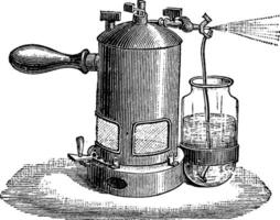 Liter Sprühgerät, Jahrgang Gravur. vektor