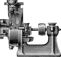 hjärta centrifugal pump, årgång gravyr. vektor