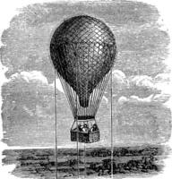 alt Aerostat oder heiß Luft Ballon Jahrgang Illustration. vektor