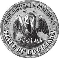 großartig Siegel von das Zustand von Louisiana USA Jahrgang Gravur vektor