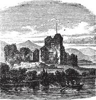 Ruinen von Schloss Ross, Killarney, Irland Jahrgang Gravur vektor