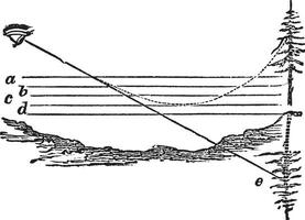 Feige. 1. Wüste Fata Morgana, Jahrgang Gravur. vektor