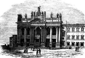 Laterano oder Lateran Kirche und Palast, Italien, Jahrgang Gravur vektor