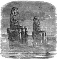 staty av memnon, egypten, årgång gravyr vektor
