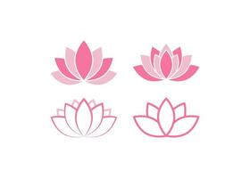 rosa lotus ikonuppsättning design illustration isolerade vektor