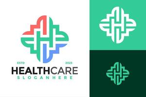 Brief h Gesundheit Pflege Logo Design Vektor Symbol Symbol Illustration