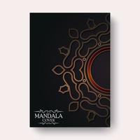 Luxus-Mandala-Abdeckung in dunkler Farbe vektor