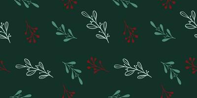 sömlös mönster med hand dragen jul löv och grenar. perfekt för xmas eller ny år tapet, omslag papper, webb webbplatser, bakgrund, social media, blogg, presentation och hälsning kort. vektor