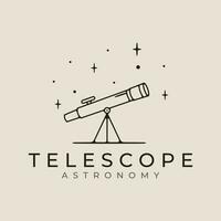 Teleskop Linie Kunst Logo Symbol und Symbol Astronomie Vektor Illustration Design .