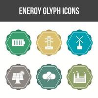Energie-Glyphe-Vektor-Icon-Set vektor